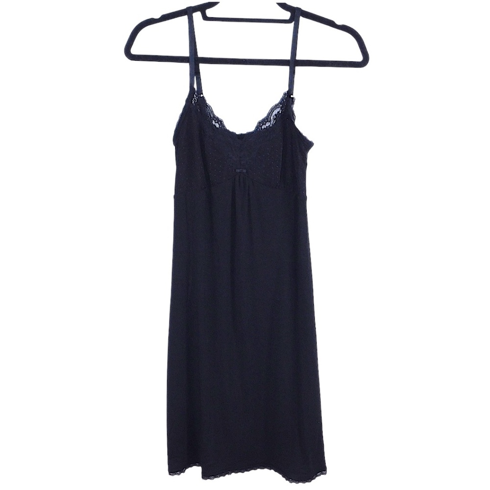 The White Company Sleep Black Lace‎ Trim Nightdress – Size Small